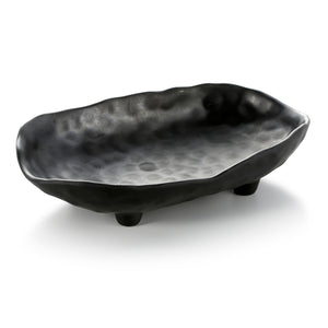 12 Inch Black Matte Irregular Melamine Deep Plate YG140060MS