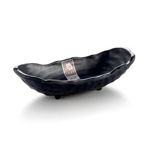 7.75 Inch Black Matte Irregular Melamine Deep Plate YG140062MS