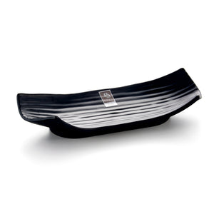 11.5 Inch Black Matte Irregular Melamine Sushi Plate YG140069MS