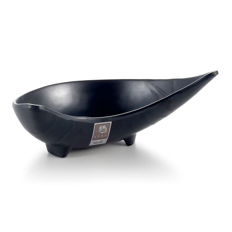 8.5 Inch Matte Black Melamine Half Moon Snack Bowl YG140070MS