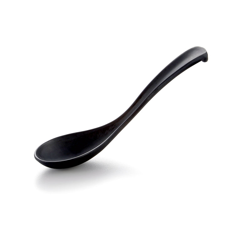 Matt Black Curved Melamine Soup Spoon YG140071MS