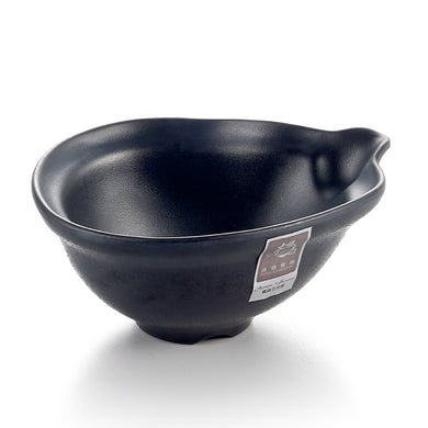 6 Inch Matte Black Melamine Bowl with Mouth YG140079MS