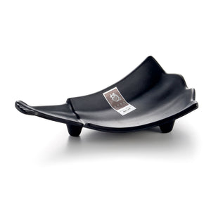 8 Inch Black Matte Irregular Melamine Restaurant Plate YG140086MS