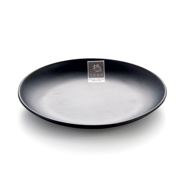 7 Inch Black Matte Round Melamine Food Plate YG140099MS