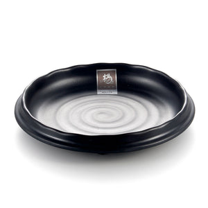 7 Inch Black Matte Thick Melamine Round Dinner Plate YG140103MS