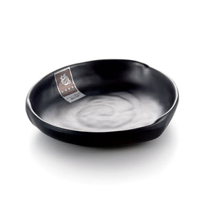 6 Inch Black Matte Melamine Round Dinner Plate YG140121MS