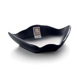 7.5 Inch Black Matte Irregular Melamine Snack Plate YG140127MS