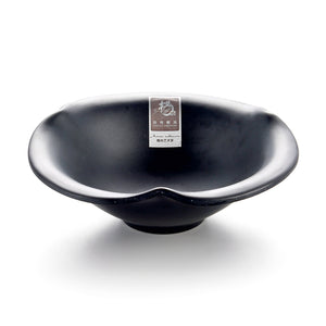 7.75 Inch Black Matte Irregular Melamine Food Plate YG140129MS