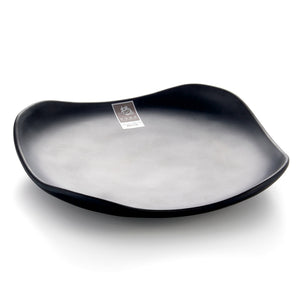 8.75 Inch Black Matte Irregular Melamine Food Plate YG140130MS