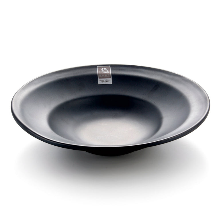 11 Inch Black Matte Round Melamine Restaurant Plate YG140134MS