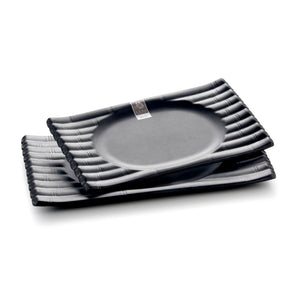 10.5 Inch Black Matte Irregular Melamine Food Plate YG142075MS
