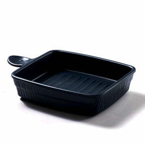 8.7 Inch Black Rectangular Melamine Single Ear Plate ZT033MS