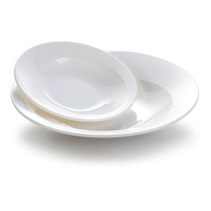 8.3 Inch White Irregular Melamine Dinner Plates JMC044YJC