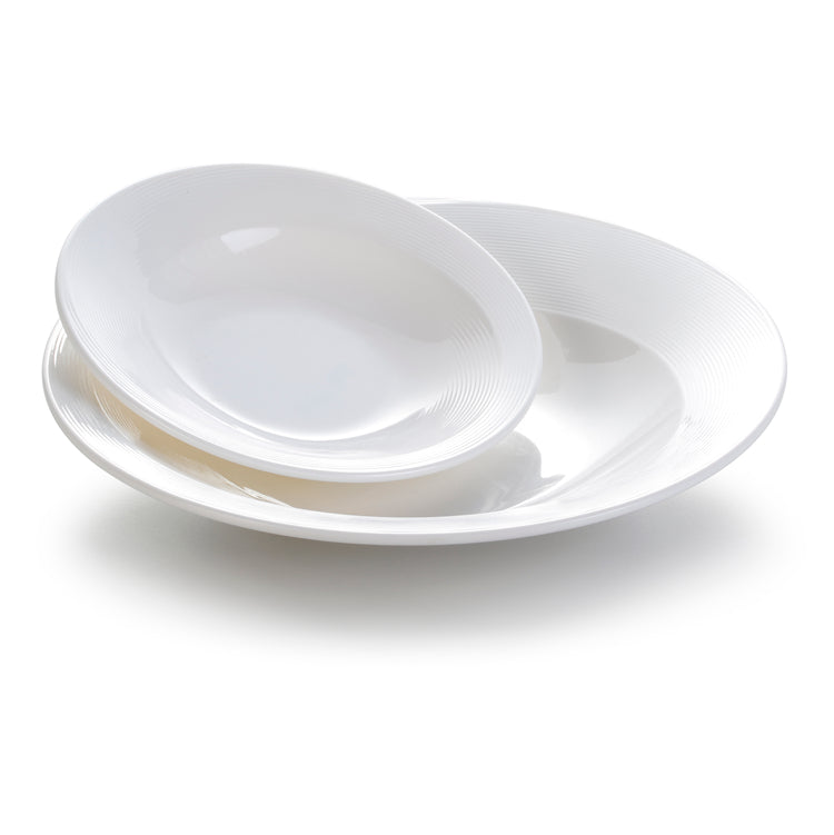 8.3 Inch White Irregular Melamine Dinner Plates JMC044YJC