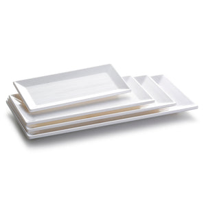 10.6 Inch White Rectangular Melamine Dinner Plates JMC073YJC
