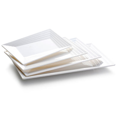 13 Inch White Rectangular Melamine Dinner Plates JMC082YJC