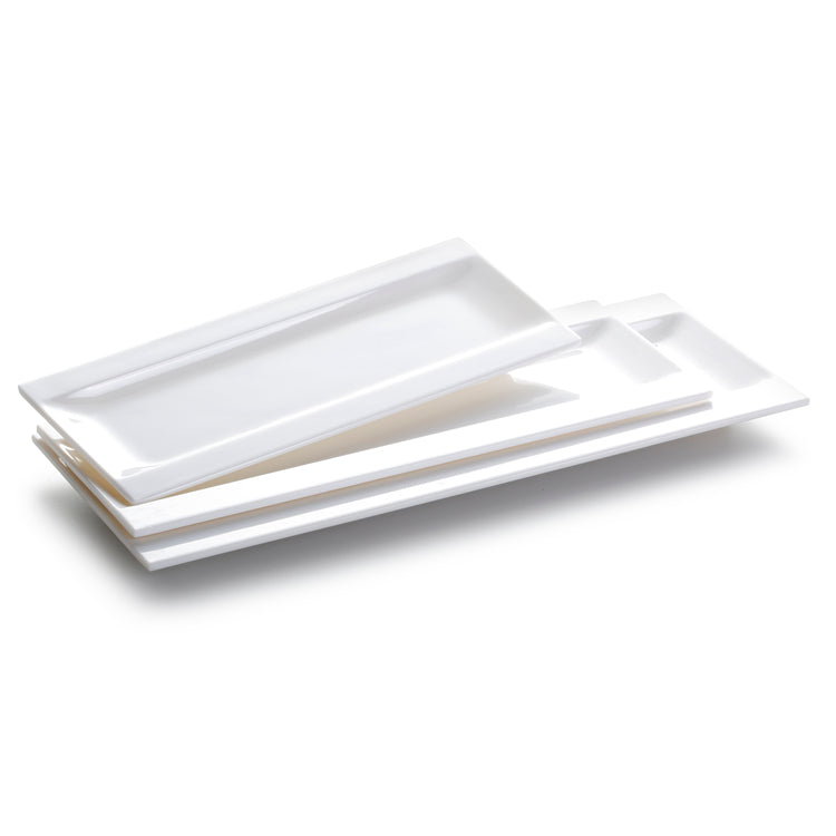 11.8 Inch White Rectangular Melamine Dinner Plates JMC087YJC