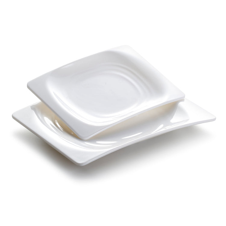 10 Inch White Irregular Melamine Dinner Plates JMC104YJC