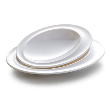 11 Inch White Oval Melamine Charger Plates JMC152YJC