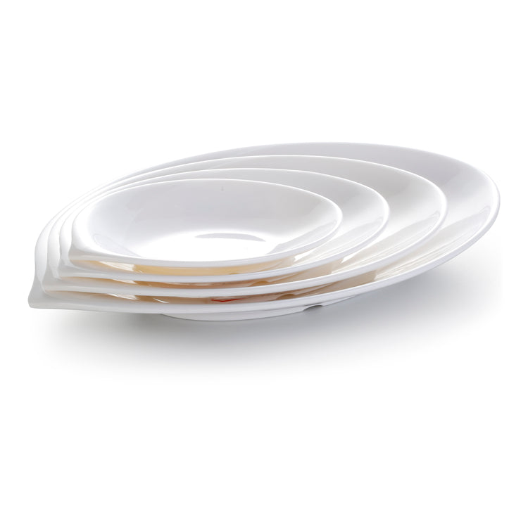 13.9 Inch White Irregular Melamine Dinner Plates JMC155YJC