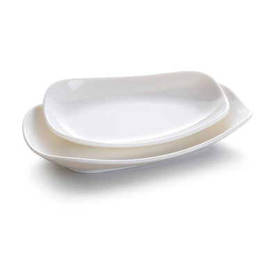 8.7 Inch White Irregular Melamine Dinner Plates JMC163YJC