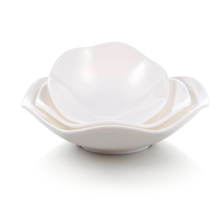 8 Inch White Melamine Flower Shaped Plates JMC225YJC