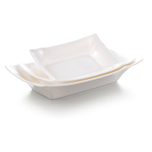 9.8 Inch White Rectangular Melamine Deep Plates JMC246YJC