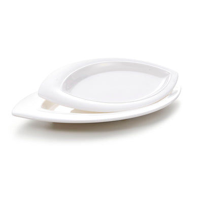 9.9 Inch White Melamine Leaf Shaped Plates JMC255YJC