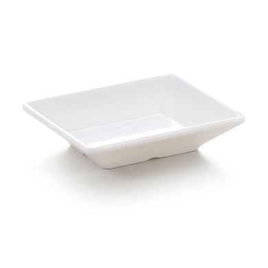 3.9 Inch White Rectangular Melamine Deep Plate JMC263YJC