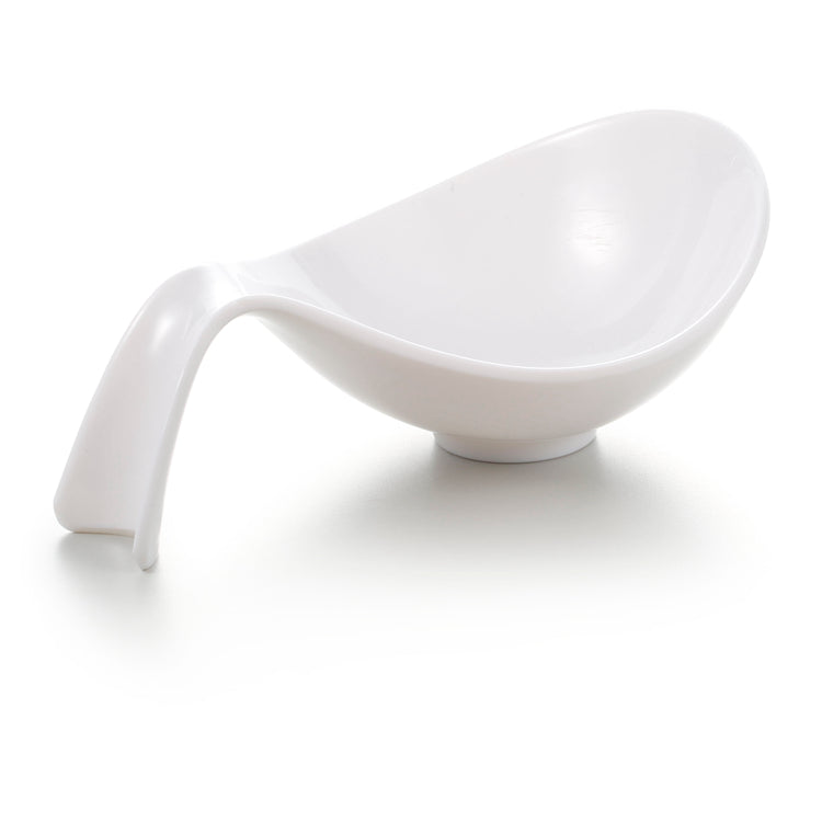 10 Inch White Melamine Egg Shaped Bowl With Handle JMC275YJC