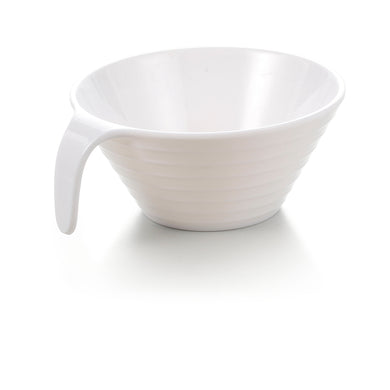 7.4 Inch White Melamine Round Bowl With Handle JMC277YJC