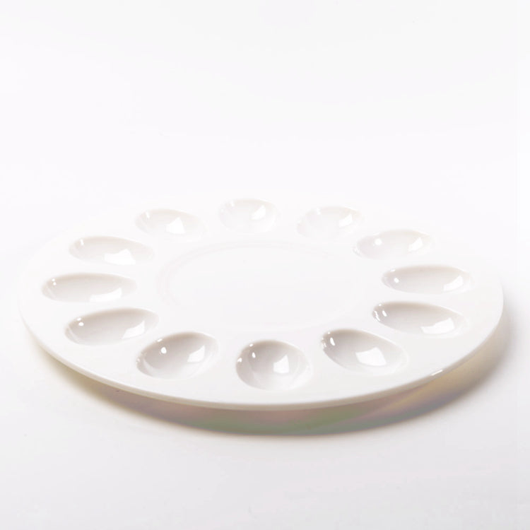 11.9 Inch White Round Melamine Egg Plate JMC316YJC