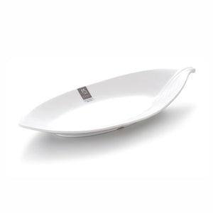14 Inch White Melamine Leaf Shaped Plate YG144006YJC