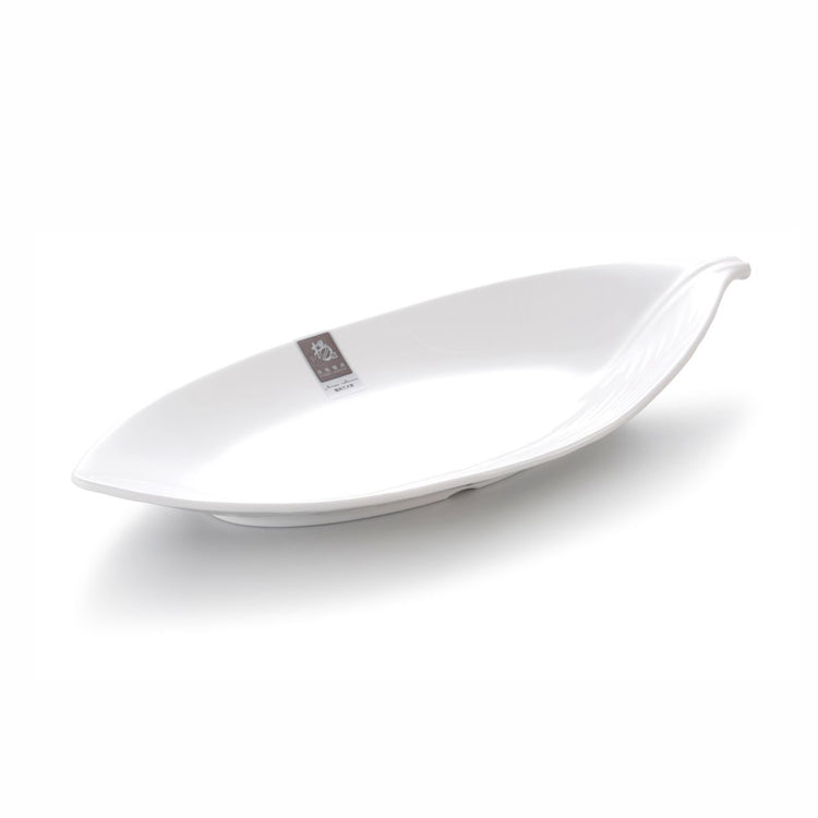 14 Inch White Melamine Leaf Shaped Plate YG144006YJC