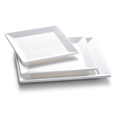 8.23 Inch White Square Melamine Dinner Plates YJ007JM17007YJC