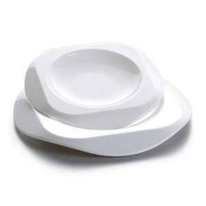 9.5 Inch White Irregular Melamine Dinner Plates YJ027YJC