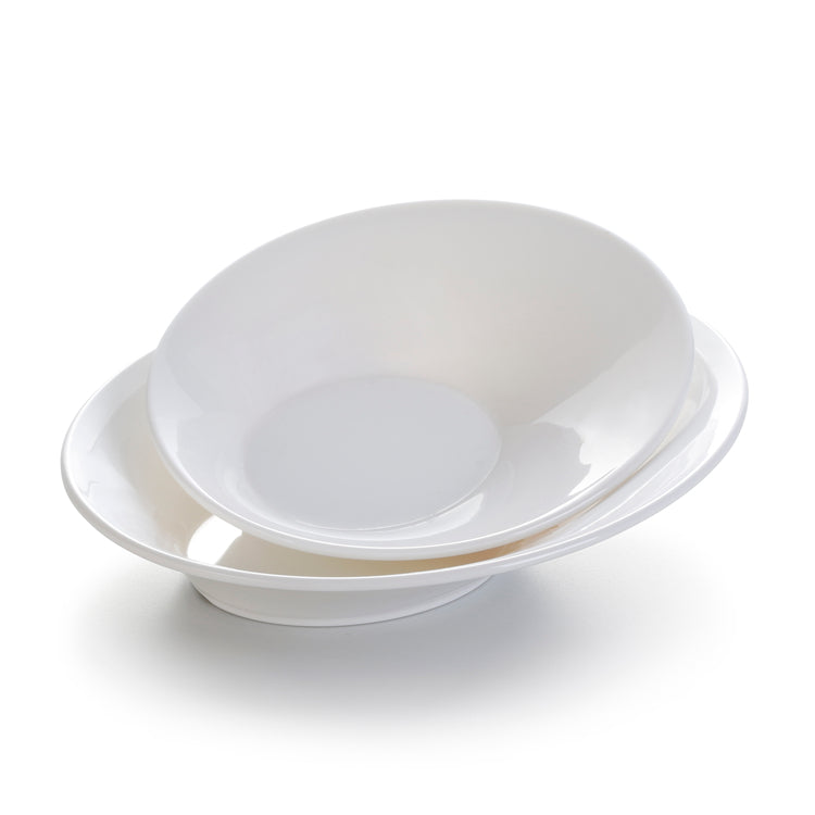 10 Inch White Melamine Irregular Oblique Bowl YJ042YJC
