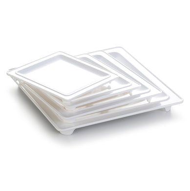 7 Inch White Rectangular Melamine Dinner Plate with Feet YJ050YJC
