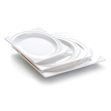 9.3 Inch White Rectangular Melamine Snack Plates YJ065YJC