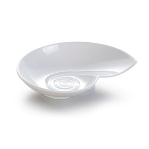 8.1 Inch White Snail Shape Melamine Snack Plate YJ068YJC