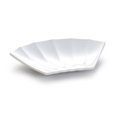 10 Inch White Arcuated Melamine Snack Plate YJ070YJC