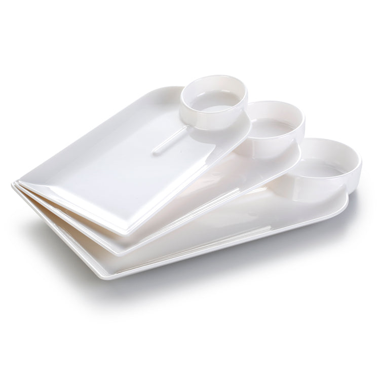 10.3 Inch White Irregular Melamine Divided Plates YJ1000JM183002YJC
