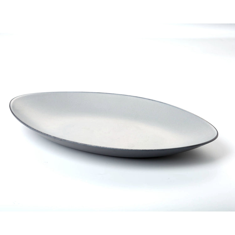 13.7 Inch Grey Boat Shaped Melamine Fish Plate