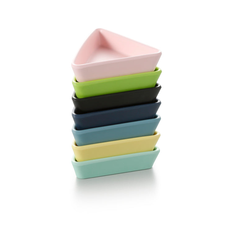 3.8 Inch Colorful Triangle Melamine Snack Plates 20006FSMS