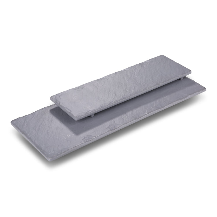 12 Inch Gray Matt Melamine Rectangualr Plates JM16901TKHSMS