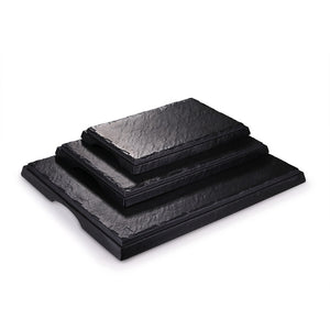 16.4 Inch Black Matt Rectangular Melamine Flat Plates JM16924TKHSMS