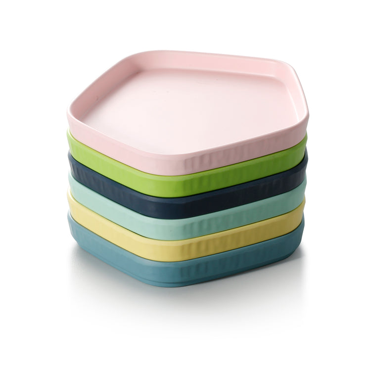 6.5 Inch Colorful Pentagon Melamine Dessert Plates ZT024FSMS