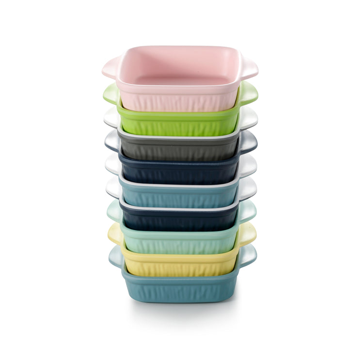 7 Inch Colorful Rectangular Melamine Plates With Handles ZT026FSMS