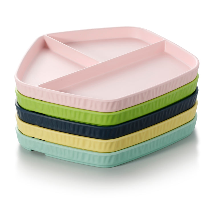 11.3 Inch Colorful Pentagon Melamine 3 Compartment Plates ZT043FSMS