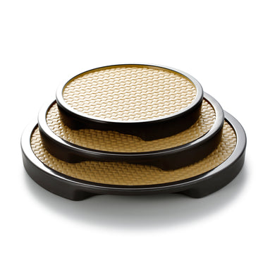 7.6 Inch Rattan Round Melamine Food Serving Trays 19050KBHU